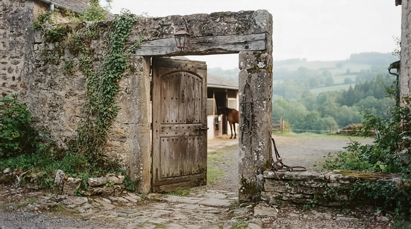 Entrée du Élevage d'une Romance, centre équestre à Ségur-le-Château