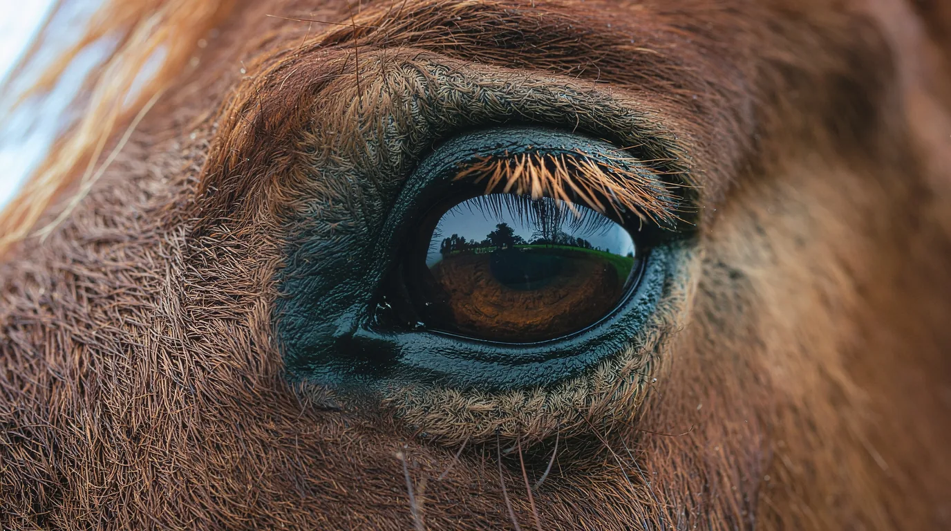 Un regard de cheval au Élevage d'une Romance, Ségur-le-Château